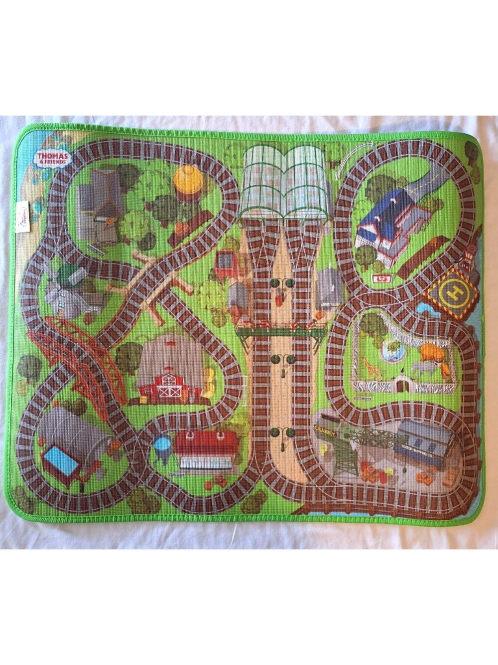 Thomas & Friends Playmat 30x24 Train Tracks Zoo Farm Hospital